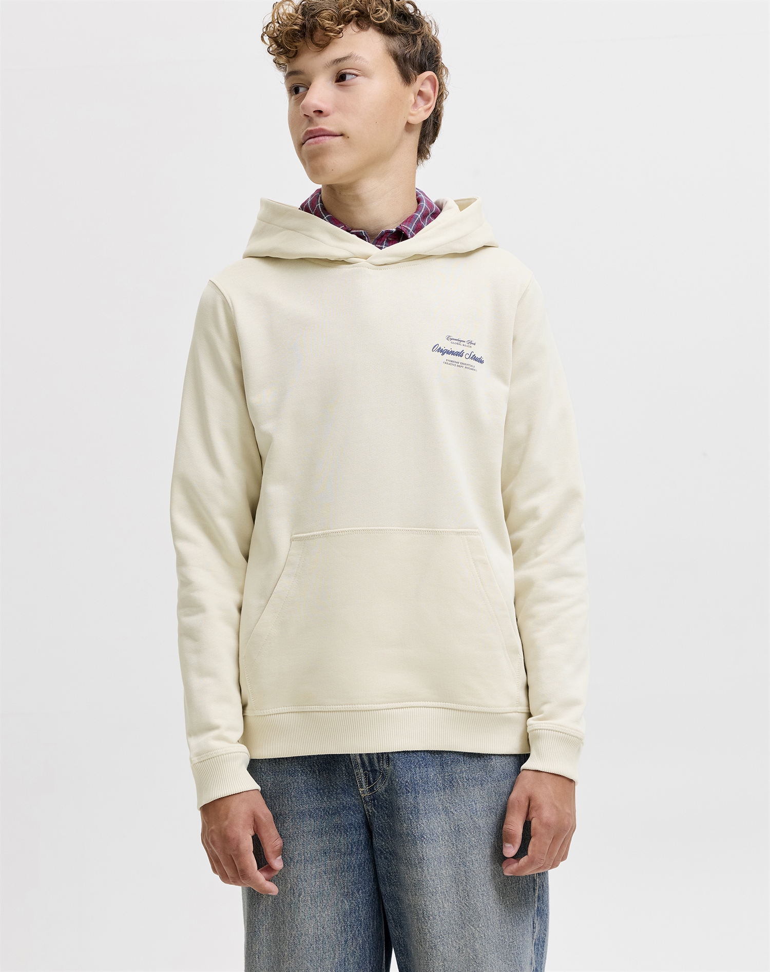 Jack & Jones Junior - JORNorrebro Typo Back Sweat Hoodie - Antique White